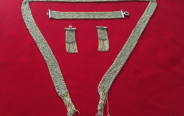 Женский ювелирный набор (шарф, серьги, браслет)